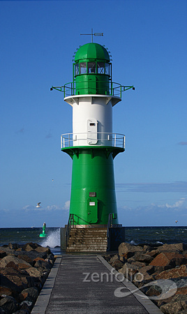green lighthouse, Warnemunde