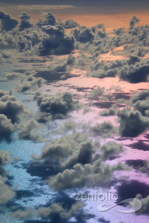 clouds over Pacific Ocean, polarized