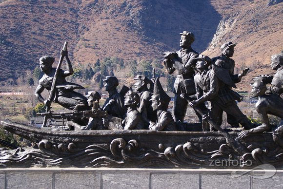Mao crossing Yangzte during Long March