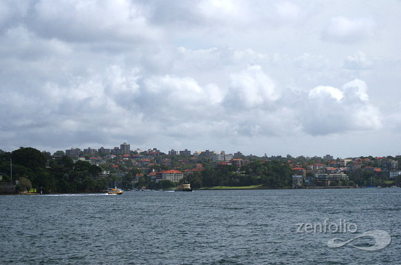 clouds scudding over Sydney Harbor
