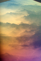 mountains in mist